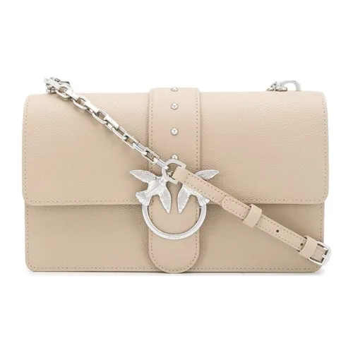 PINKO SIMPLY Cow Leather Swift Bag Shoulder Bag Crossbody Bag Women's Light Khaki