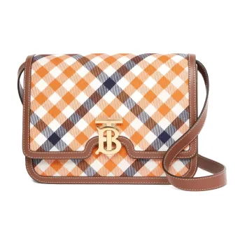 Burberry Wool Blend With Cotton Shoulder Bag Women's Bright Orange