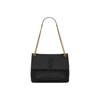 SAINT LAURENT Niki Lambskin Hobo Bag, Crossbody Bag, Shoulder Bag Women's Black