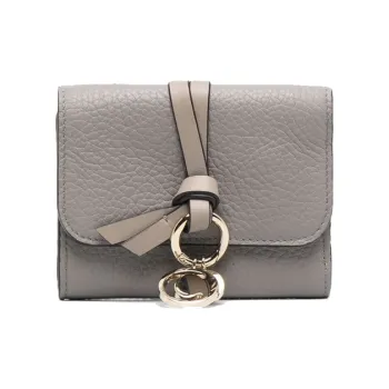 Chloe Leather Wallet Women's Gray
