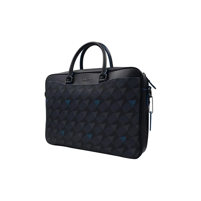 COACH Beckett PVC With Skin Briefcase Laptop Bag Handbag Crossbody Bag Shoulder Bag Large Size Men's Navy-1
