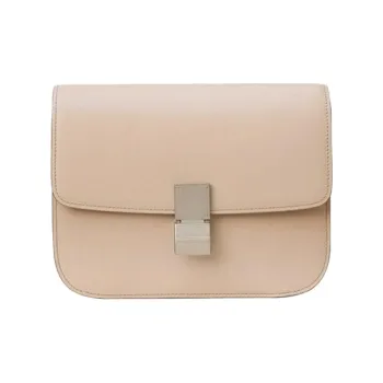CELINE Classic Bo Calfskin Tofu Bag Block Handbag Shoulder Bag Crossbody Bag Medium Size Women's Nude Pink