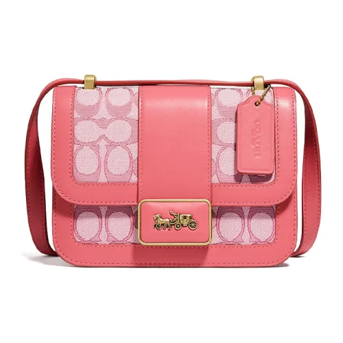 COACH Alie Cow Leather Messenger Bag Small Square Bag Handbag Shoulder Bag Crossbody Bag Small Size Women's Pink