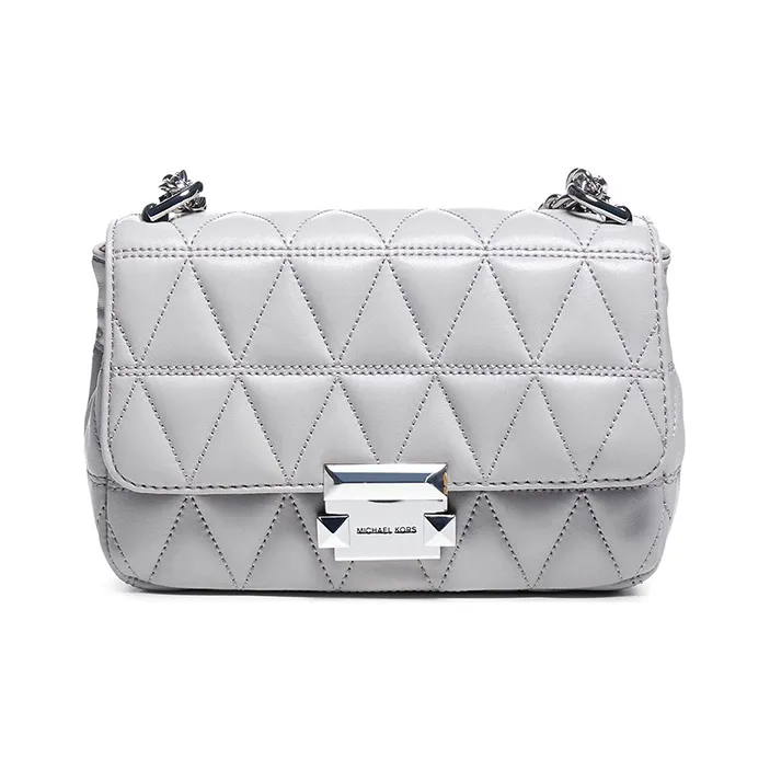 MICHAEL KORS Sloan Leather Shoulder Bag, Crossbody Bag Small Size Women's Pearl Gray-0