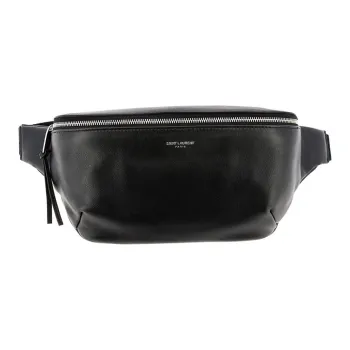 SAINT LAURENT Cow Leather Sling Bag, Fanny Pack Unisex Black