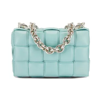 Bottega Veneta Chain Cassette Sheepskin Crossbody Bag Shoulder Bag Women's Mint