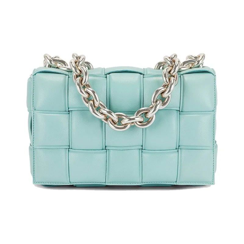 Bottega Veneta Chain Cassette Sheepskin Crossbody Bag Shoulder Bag Women's Mint-0