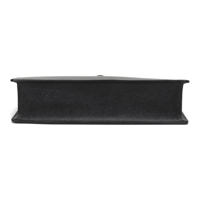 PRADA Saffiano Leather Clutch Men's Black-3