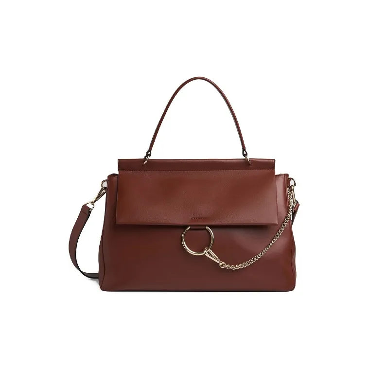 Chloe Faye Cow Leather Soft Day Bag, Shoulder Bag, Crossbody Bag, Handbag Large Size Women's Tan-0