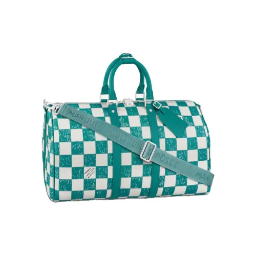 LOUIS VUITTON Keepall Bandouliere 45 Teal Blue