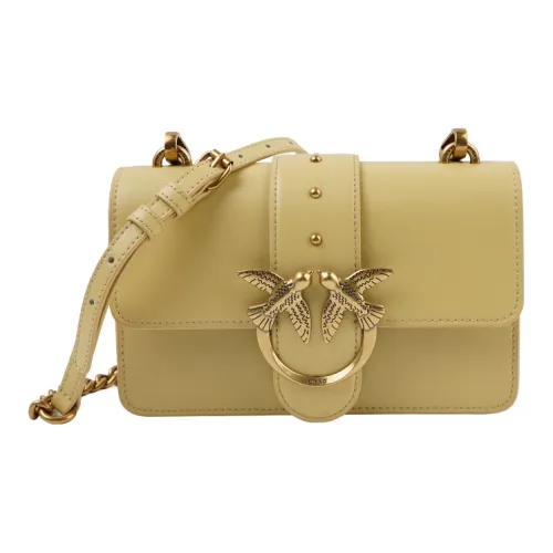 PINKO SIMPLY Cow Leather Flying Bird Swallow Bag Shoulder Bag Crossbody Bag Mini Women's Yellow