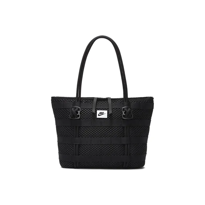 Nike Air Tote Bag Polyester Tote Bag Shopping Bag Shoulder Bags Handbags Regular Unisex Pure Black-0