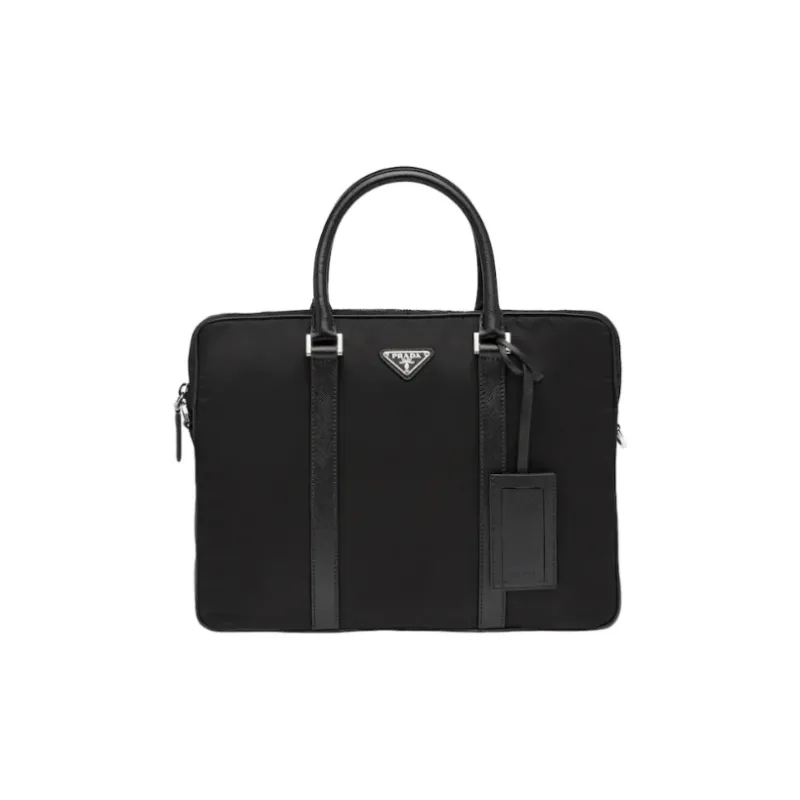 PRADA Nylon And Leather Briefcase Shoulder Bag Crossbody Bag Handbag Men's Black-0