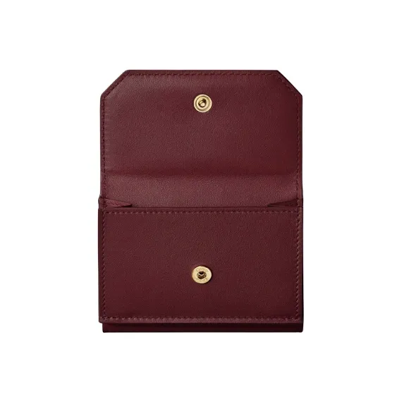 CARTIER GUIRLANDE Cow Leather Card Holder Wallet Women's Burgundy-2