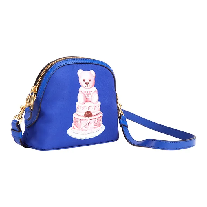 MOSCHINO Teddy Fabric Shoulder Bag Small Size Women's Blue-1