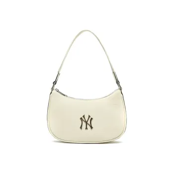 MLB Embo Monogram New York Yankees Hobo Bag White