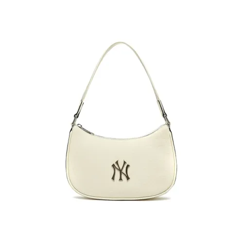 MLB Embo Monogram New York Yankees Hobo Bag White