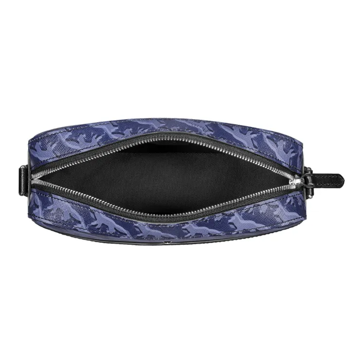 MONTBLANC Maison Kitsune Collaboration Leather Messenger Bag Shoulder Bag Crossbody Bag Men's Blue-3