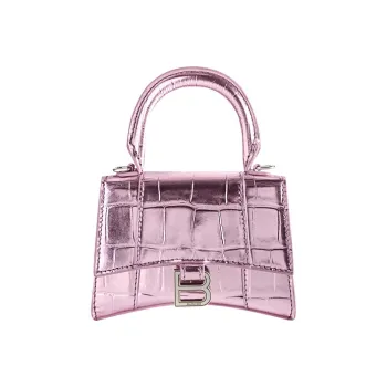 Balenciaga Hourglass Top Handle Mini Pink Metallized