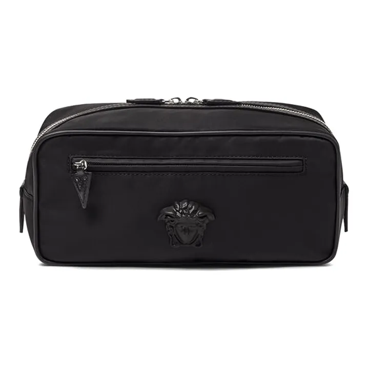 VERSACE Nylon Toiletry Bags Clutches Unisex Black-0