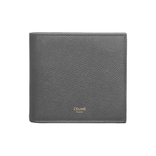 CELINE Grained Calfskin Wallet Men's Gray-0