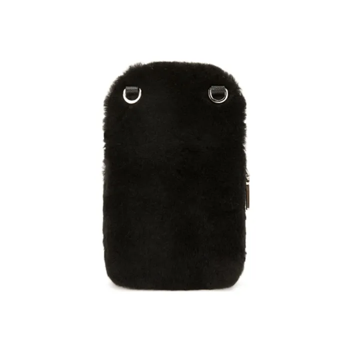 PRADA Shearling Material Shoulder Bag, Crossbody Bag Regular Women's Black-2