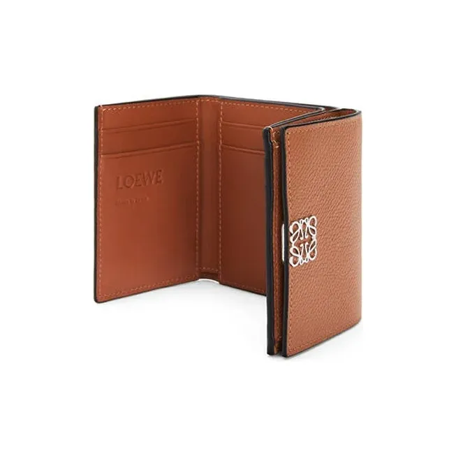 LOEWE Anagram Pebbled Cow Leather Wallet Women's Brown-3
