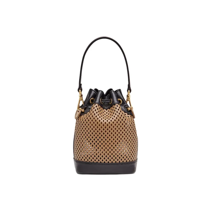 FENDI Mon Tresor Sheepskin Crossbody One Shoulder Handbags Mini Women's Brown/Black-2