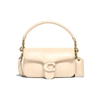 COACH Tabby Leather Pillow Bag Shoulder Bag Crossbody Bag Handbag Small Size Women's Macaron Apricot