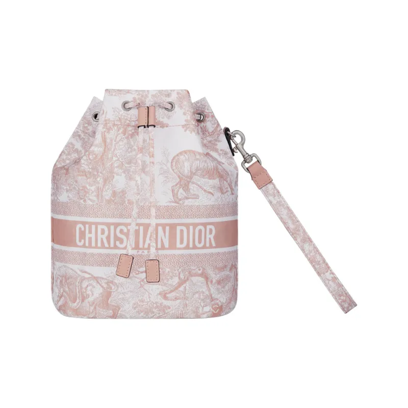 DIOR Travel Fabric Clutch Women's Pink-0