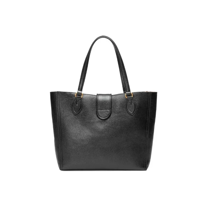 GUCCI Leather Tote Bag, Shopping Bag, Shoulder Bag, Handbag Trumpets Women's Black-4