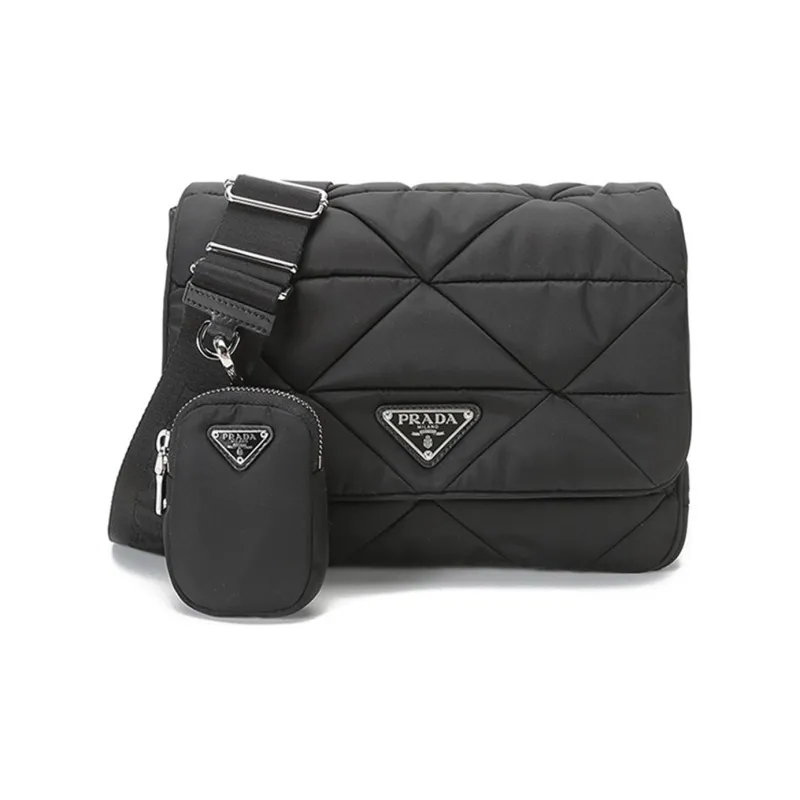 PRADA Fabric Crossbody Bag Shoulder Bag Women's Black-0