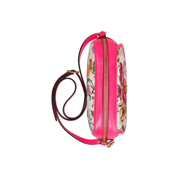 GUCCI Canvas With Leather Crossbody Bag, Shoulder Bag Women's Multicolor-3