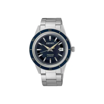 SEIKO Presage Series Automatic Mechanical Movement Stainless Steel Strap Watch Men's Watches Blue Dial SRPG05J1