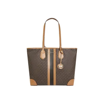 MICHAEL KORS Eva Canvas Tote Bag Shopping Bag Handbag Women's Apple Brown