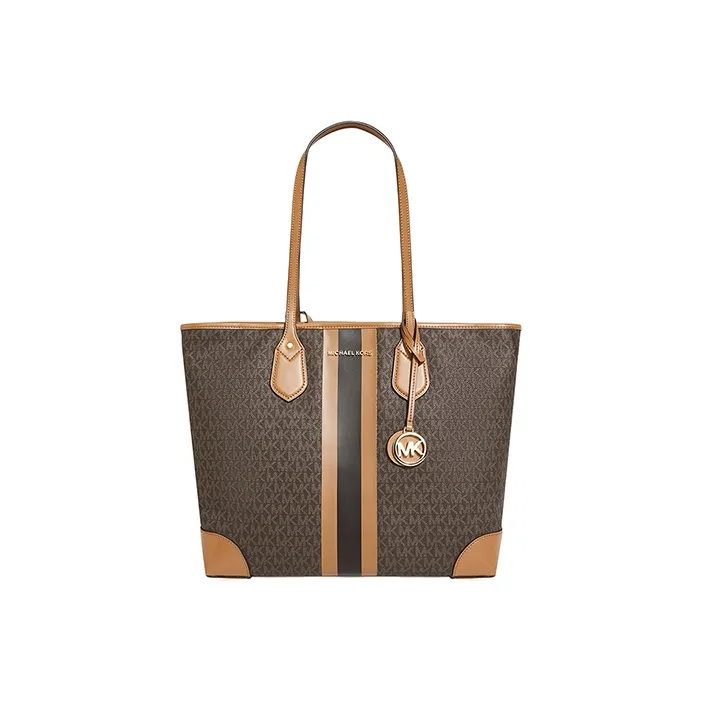 MICHAEL KORS Eva Canvas Tote Bag Shopping Bag Handbag Women's Apple Brown-0