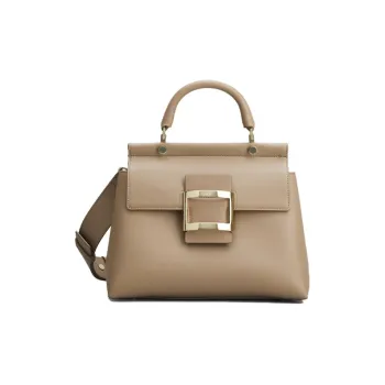 Roger Vivier Cow Leather Shoulder Bag Crossbody Bag Handbag Women's Milk Tea Beige