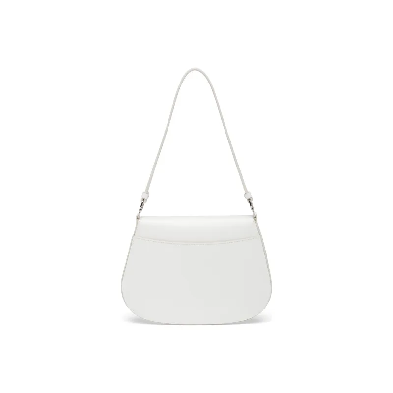 PRADA Cleo Leather Shoulder Bag Small Size Women's White-2