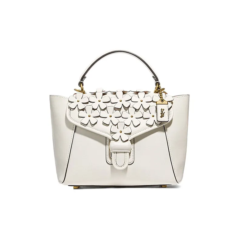 COACH Courier Leather Handbag Crossbody Bag Shoulder Bag Medium Size Women's Pink White-0