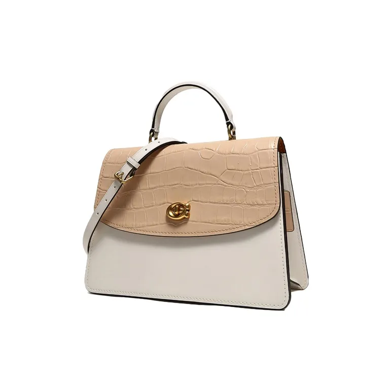 COACH Leather Crossbody One Shoulder Handbags Large Size Women's White-1
