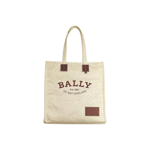BALLY Crystalia Cotton Tote Bag, Shopping Bag, Canvas Bag, Handbag Regular Unisex Beige