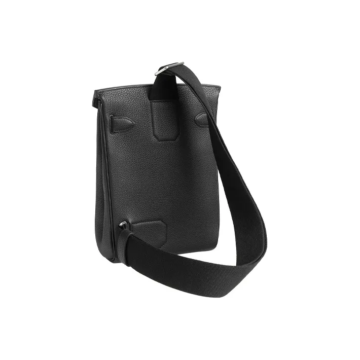 HERMES Hac A Dos Togo Calfskin Shoulder Bag Crossbody Bag Small Size Unisex Noir Black-2