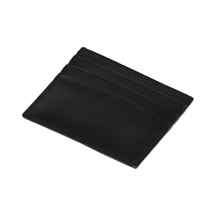 FENDI Leather Card Clip Card Holder Women's Black-3