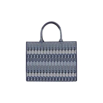 Furla Fabric Fabric Tote Bag Shopping Bag Handbag Shoulder Bag Large Size Women's Denim Blue Shades