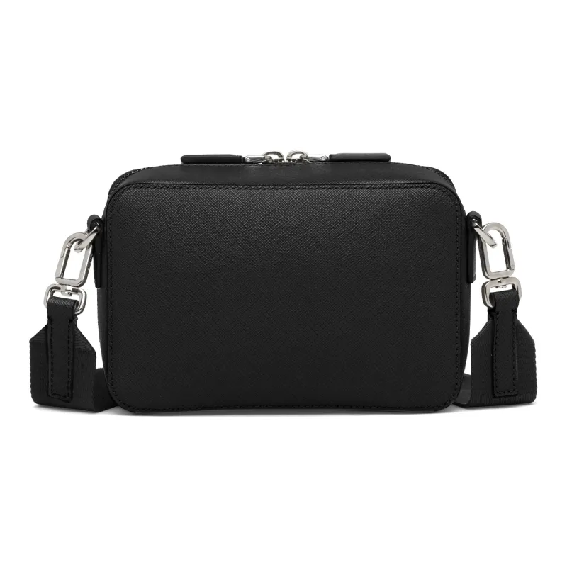 PRADA Leather Handbag Shoulder Bags Men's Black-3