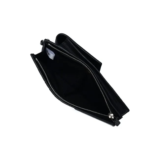 MCM Original Visetos Leather Cell Phone Pouch 2-in-1 Shoulder Bag Crossbody Bag Card Holder Women's Black-4