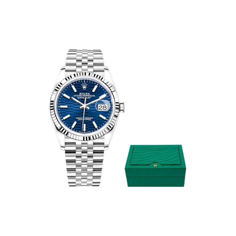 ROLEX Log Series Automatic Mechanical Movement Unisex Watch 36mm Blue Dial Oystersteel Case Oystersteel Strap-1