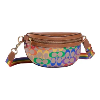 COACH Bethany Leather Fanny Pack Small Size Women's Rainbow Brown