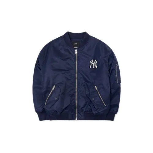 MLB Base Logo Puffer Jackets Unisex Blue