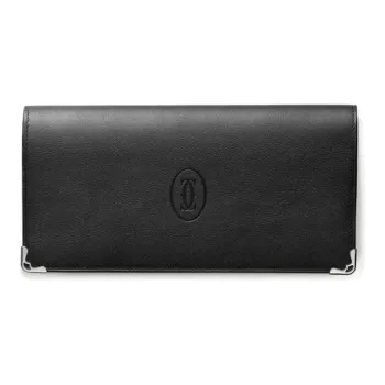 CARTIER Calfskin Wallets Card Holders Women's Black